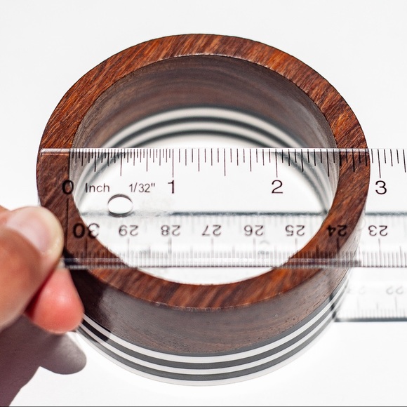 Wood+Lucite HANDMADE Vintage Repro Bangle! 1 Left! - Picture 7 of 8